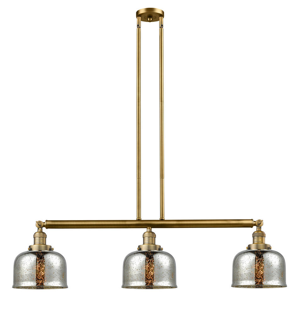 Bell - 3 Light - 41 inch - Brushed Brass - Stem Hung - Adjustable Island Light