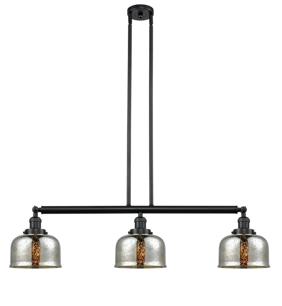 Bell - 3 Light - 41 inch - Matte Black - Stem Hung - Adjustable Island Light