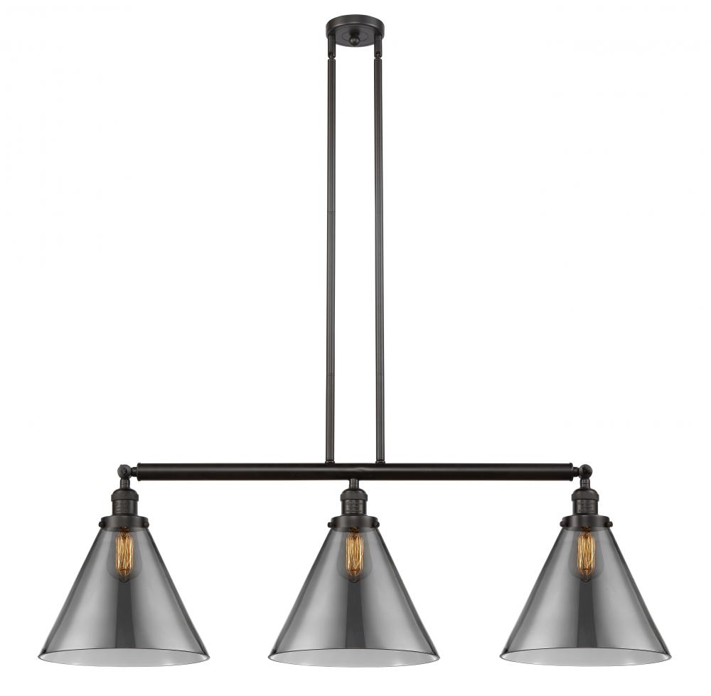 Cone - 3 Light - 44 inch - Oil Rubbed Bronze - Stem Hung - Adjustable Island Light