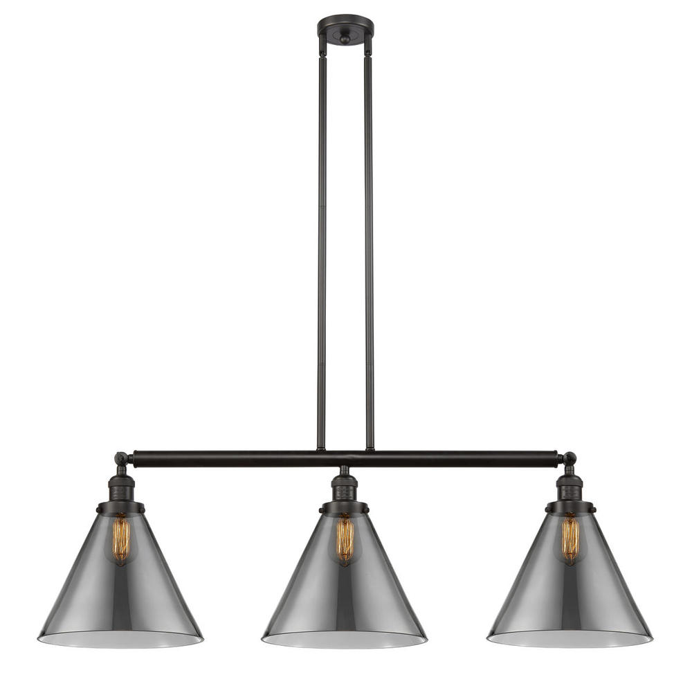Cone - 3 Light - 44 inch - Oil Rubbed Bronze - Stem Hung - Adjustable Island Light
