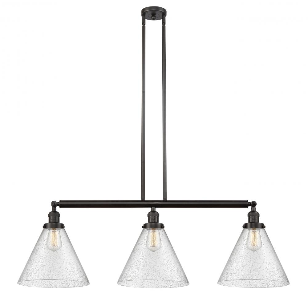 Cone - 3 Light - 44 inch - Oil Rubbed Bronze - Stem Hung - Adjustable Island Light