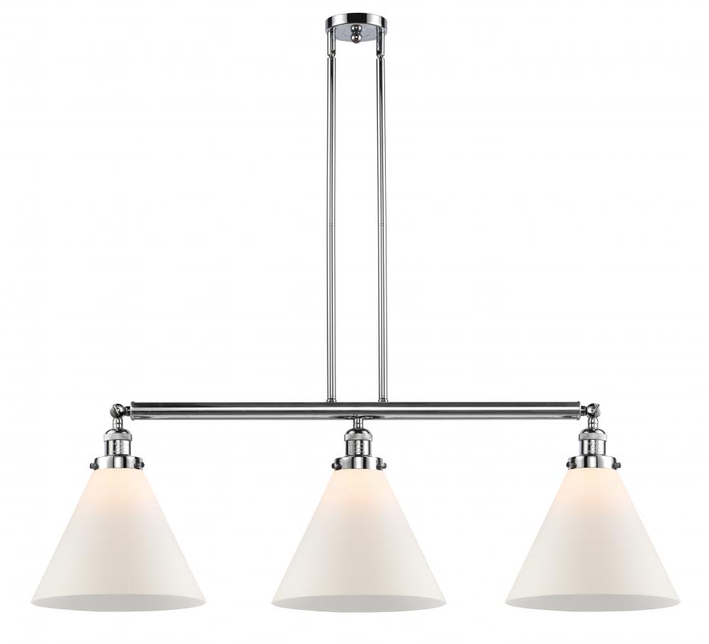 Cone - 3 Light - 44 inch - Polished Chrome - Stem Hung - Adjustable Island Light