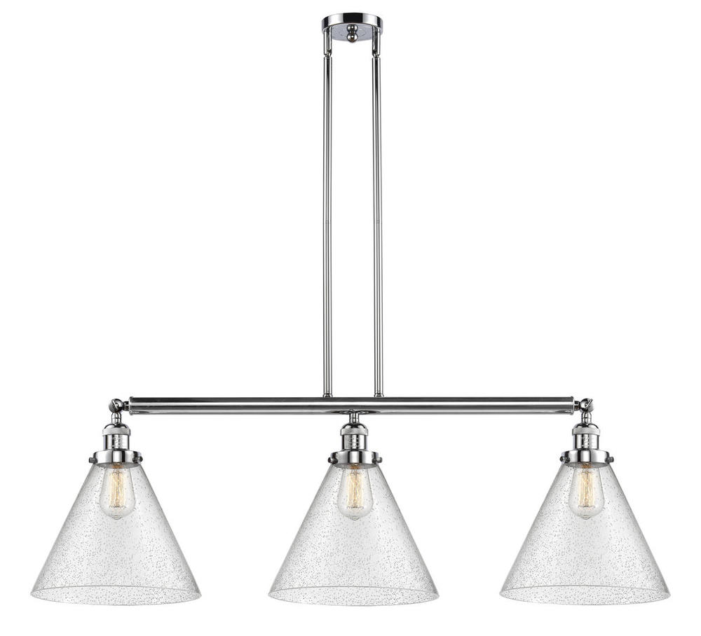 Cone - 3 Light - 44 inch - Polished Chrome - Stem Hung - Adjustable Island Light