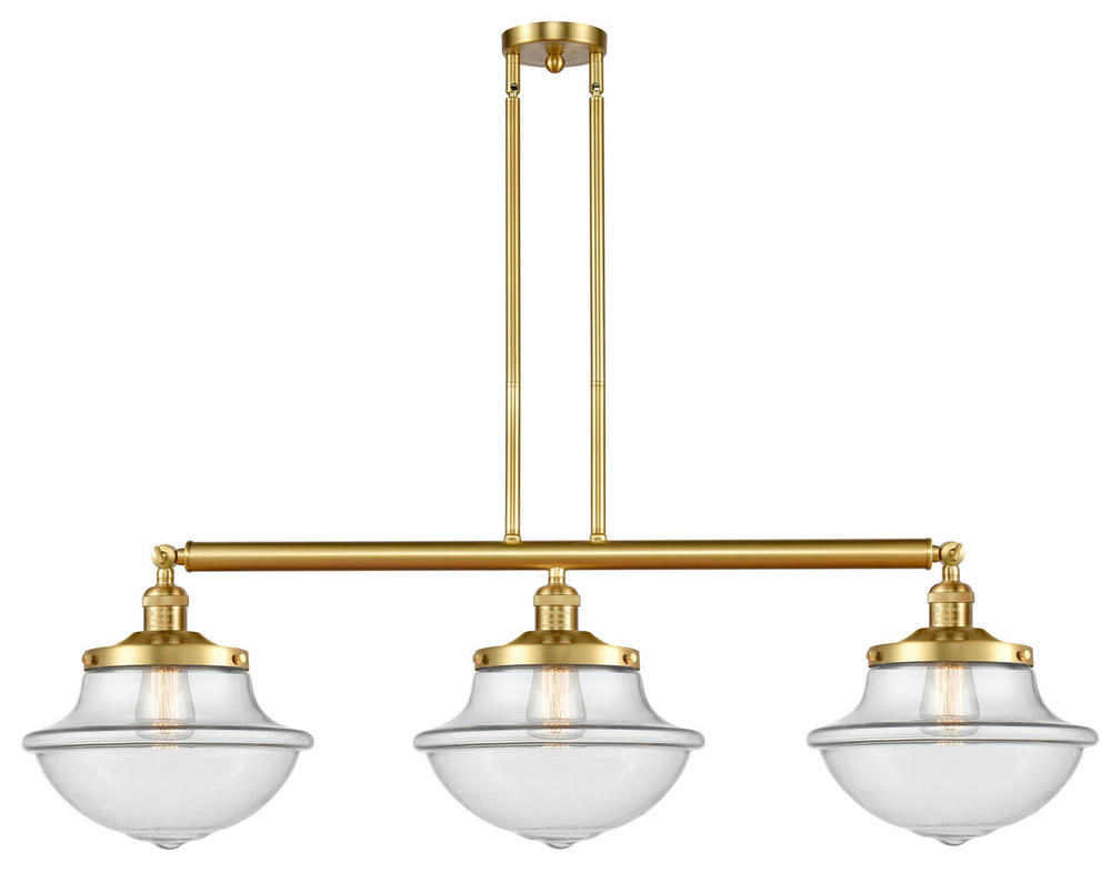 Oxford - 3 Light - 42 inch - Satin Gold - Stem Hung - Adjustable Island Light