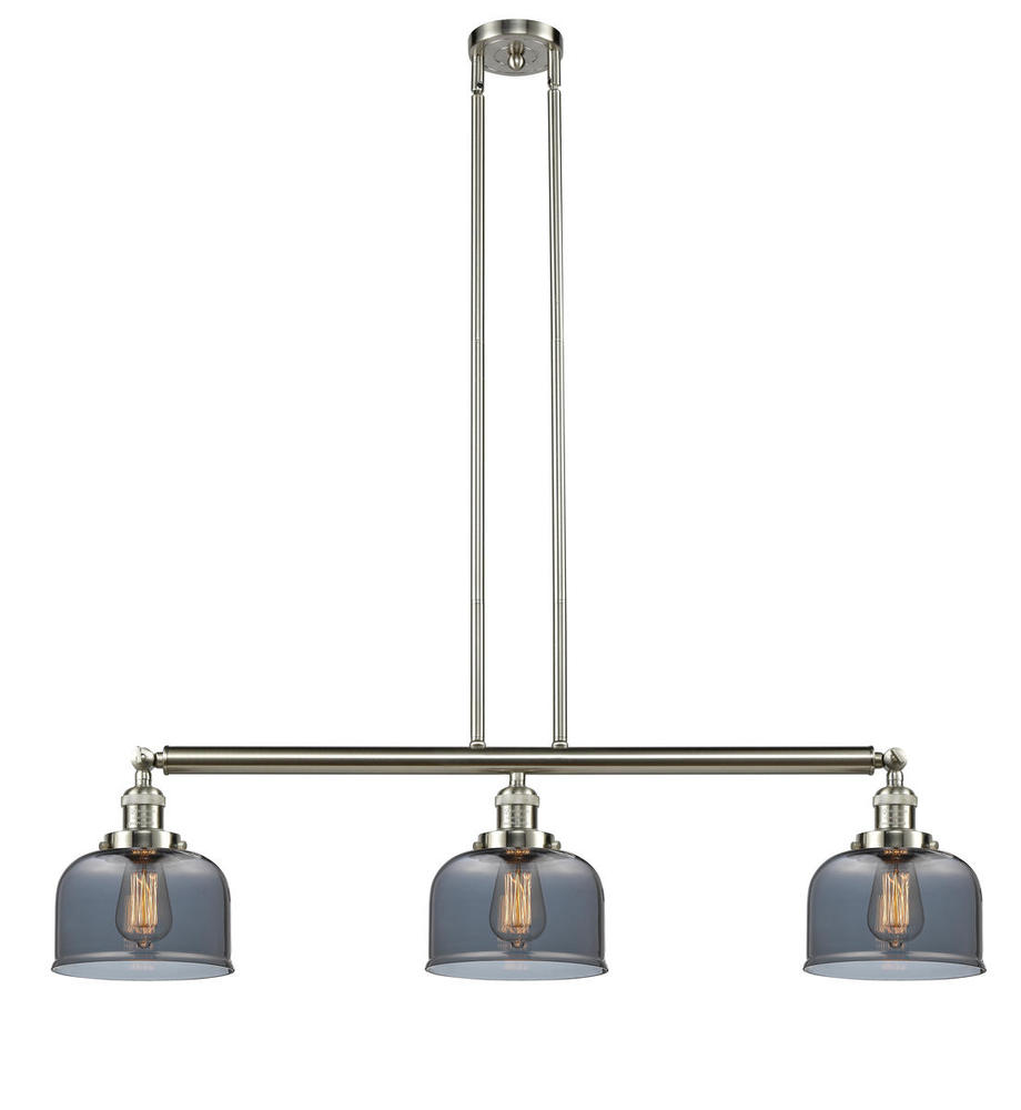Bell - 3 Light - 41 inch - Brushed Satin Nickel - Stem Hung - Adjustable Island Light