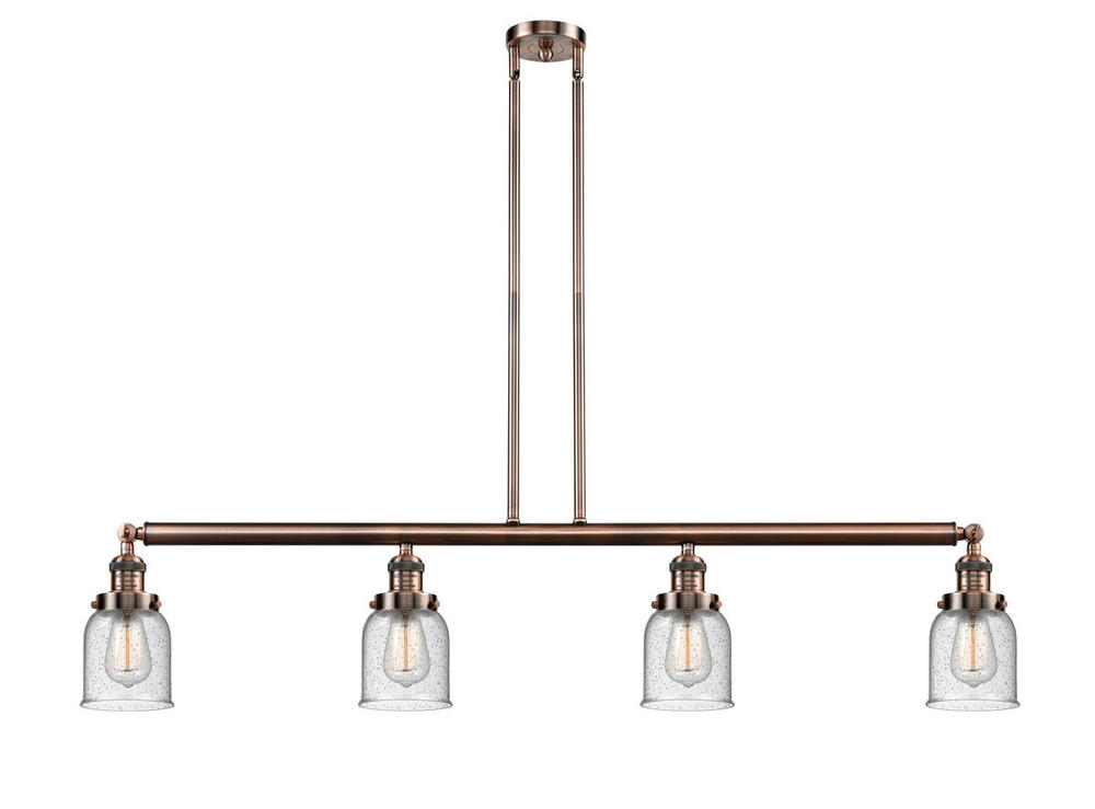 Bell - 4 Light - 50 inch - Antique Copper - Stem Hung - Island Light