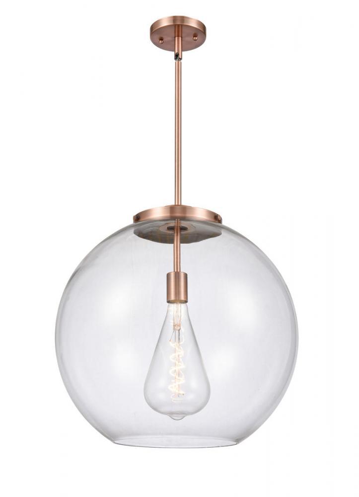 Athens - 1 Light - 18 inch - Satin Gold - Stem Hung - Pendant