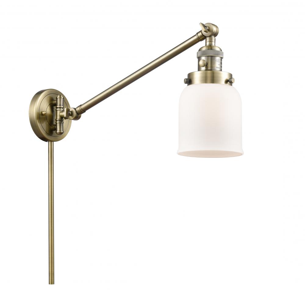 Bell - 1 Light - 8 inch - Antique Brass -Adjustable Swing Arm