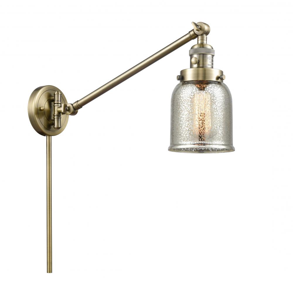 Bell - 1 Light - 8 inch - Antique Brass -Adjustable Swing Arm