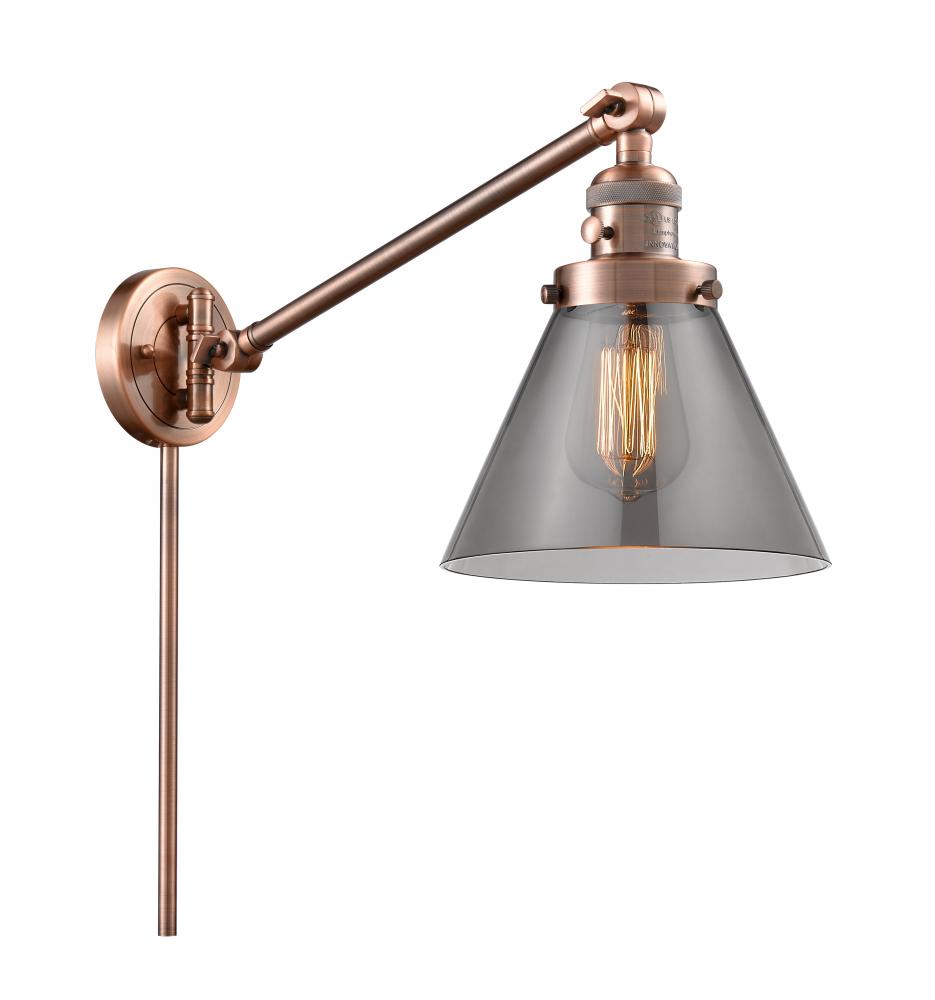 Cone - 1 Light - 8 inch - Antique Copper -Adjustable Swing Arm