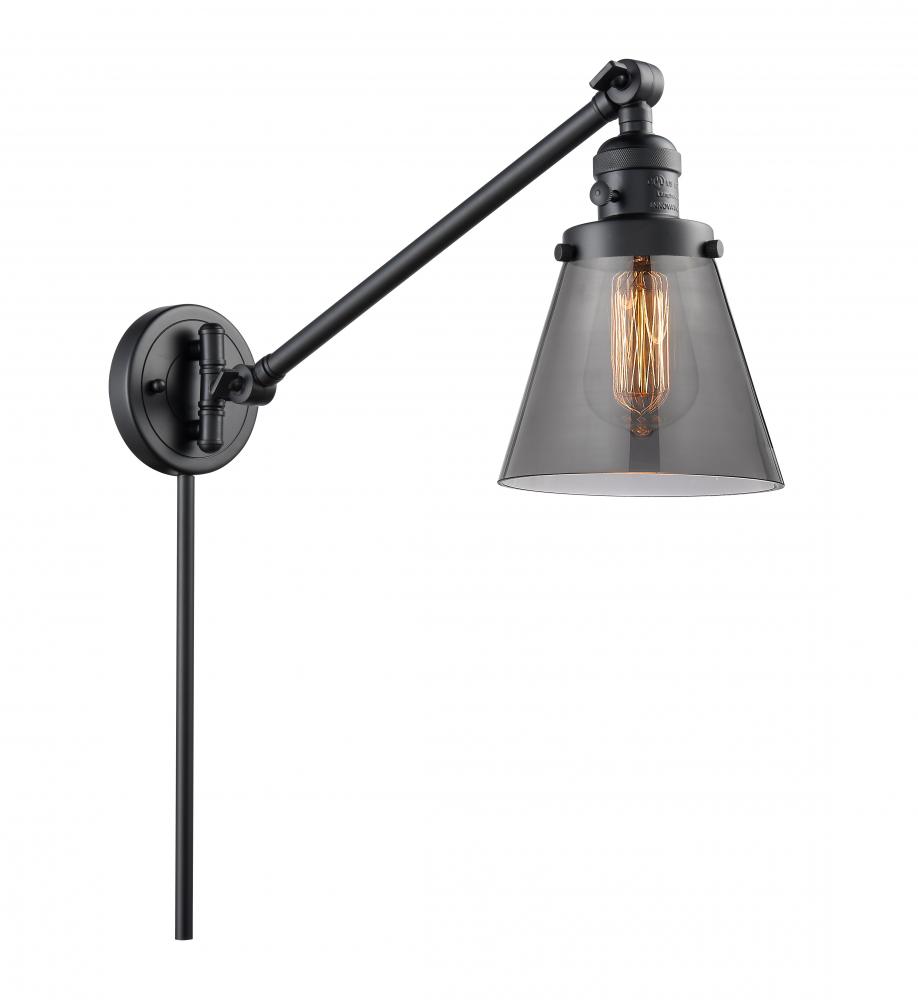 Cone - 1 Light - 8 inch - Matte Black -Adjustable Swing Arm