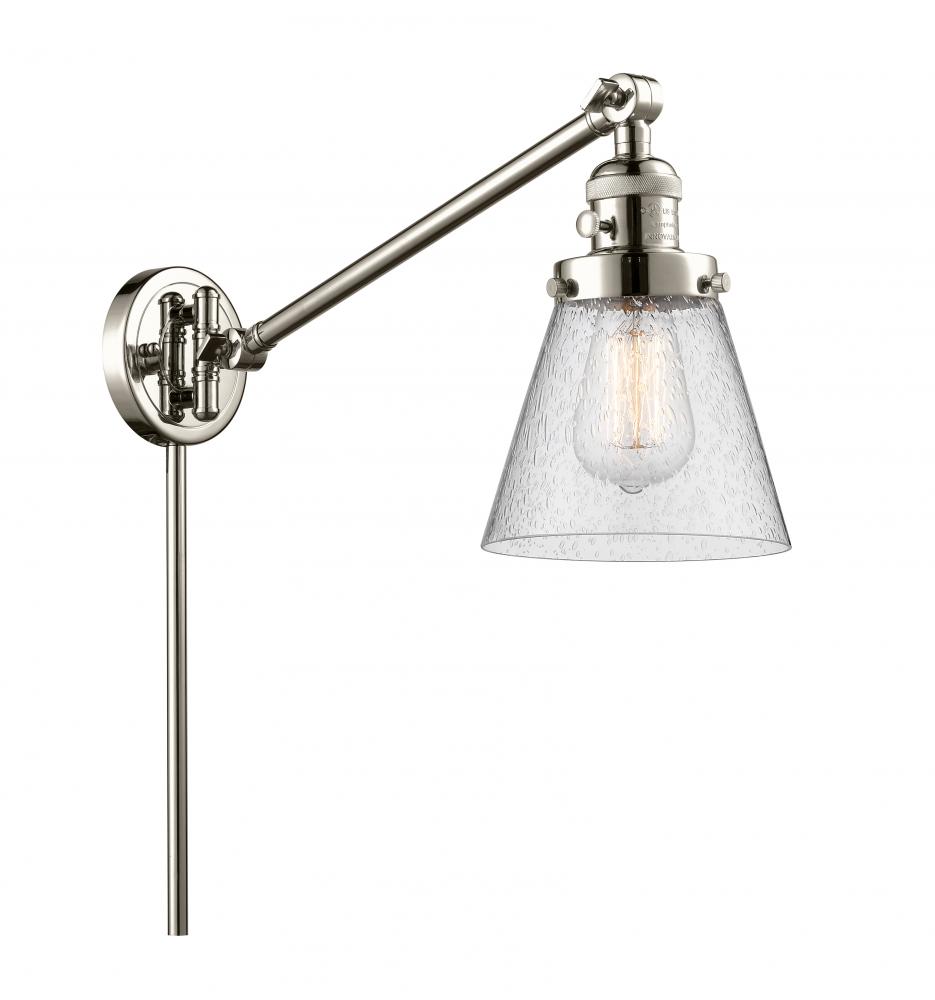 Cone - 1 Light - 8 inch - Polished Nickel -Adjustable Swing Arm