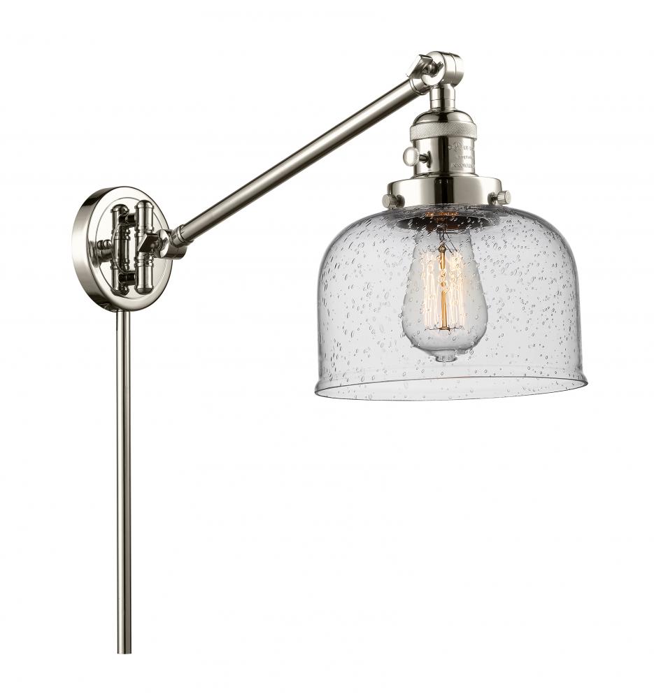 Bell - 1 Light - 8 inch - Polished Nickel -Adjustable Swing Arm