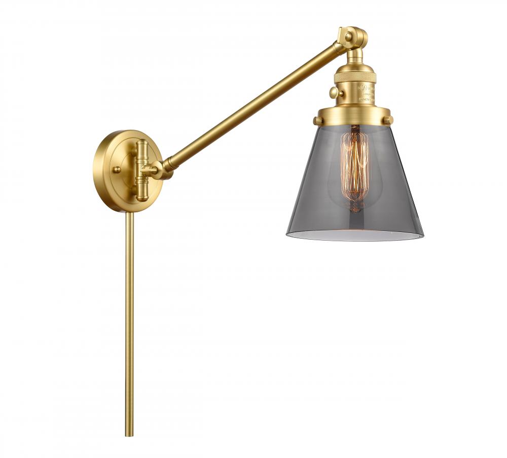 Cone - 1 Light - 8 inch - Satin Gold -Adjustable Swing Arm