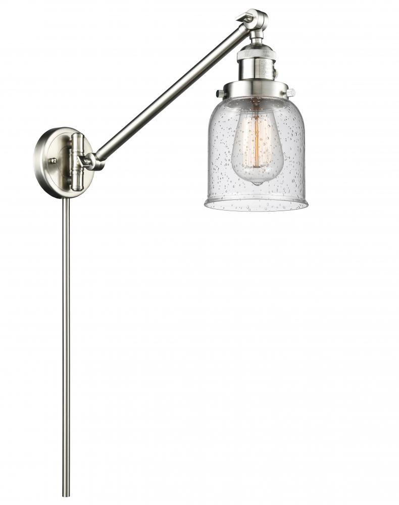 Bell - 1 Light - 8 inch - Brushed Satin Nickel -Adjustable Swing Arm