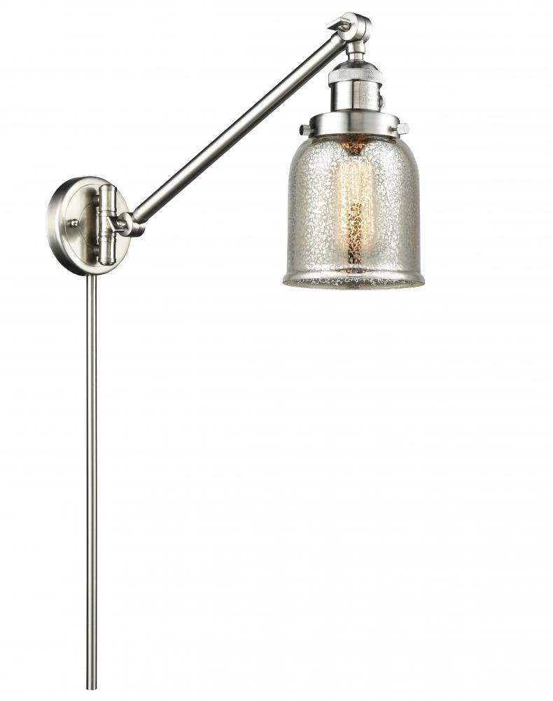 Bell - 1 Light - 8 inch - Brushed Satin Nickel -Adjustable Swing Arm