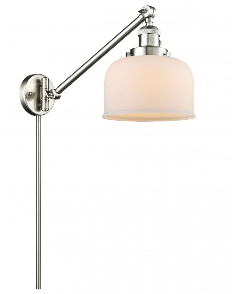 Bell - 1 Light - 8 inch - Brushed Satin Nickel -Adjustable Swing Arm
