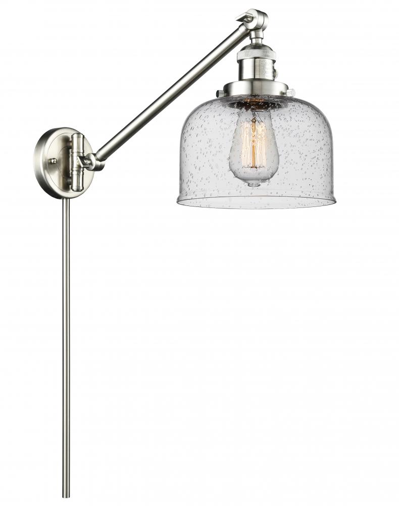 Bell - 1 Light - 8 inch - Brushed Satin Nickel -Adjustable Swing Arm