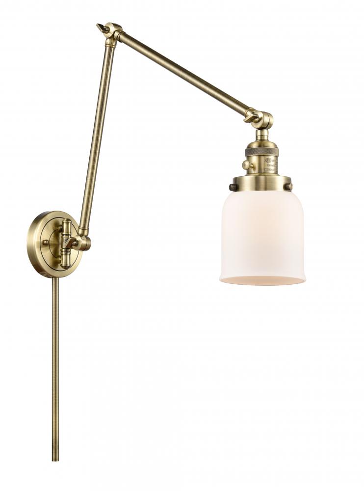 Bell - 1 Light - 8 inch - Antique Brass -Adjustable Swing Arm