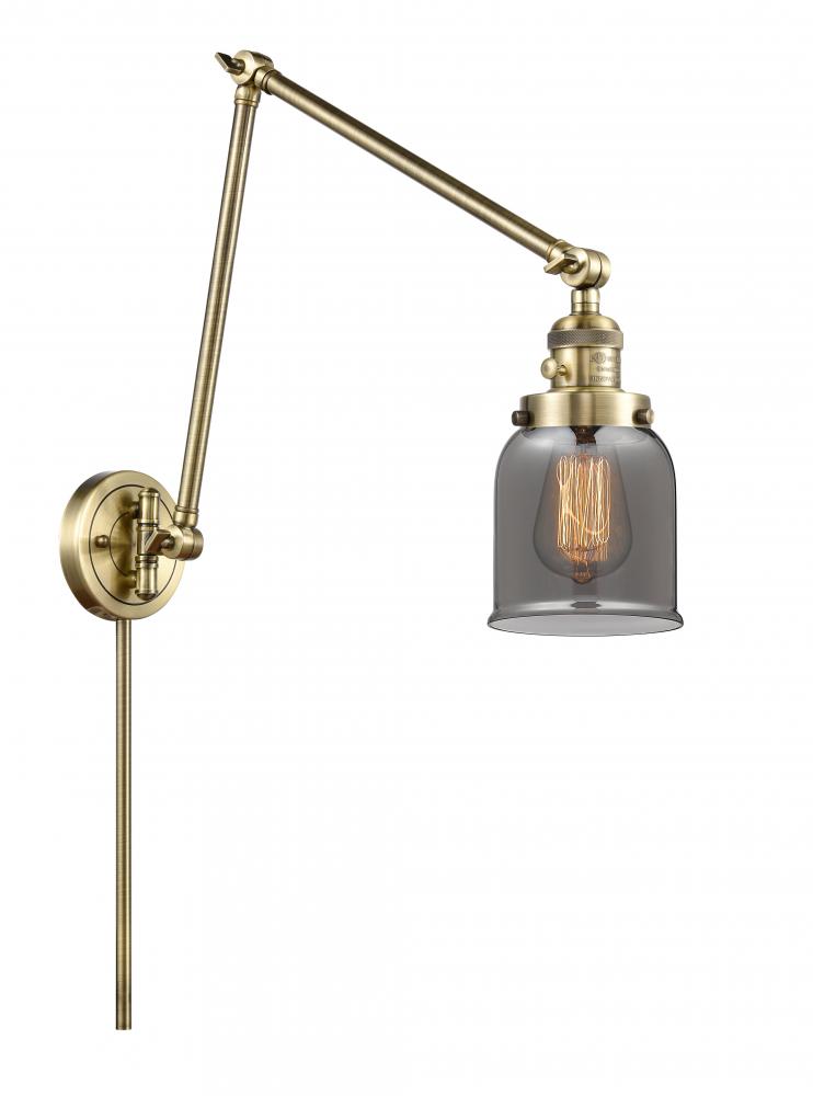 Bell - 1 Light - 8 inch - Antique Brass -Adjustable Swing Arm