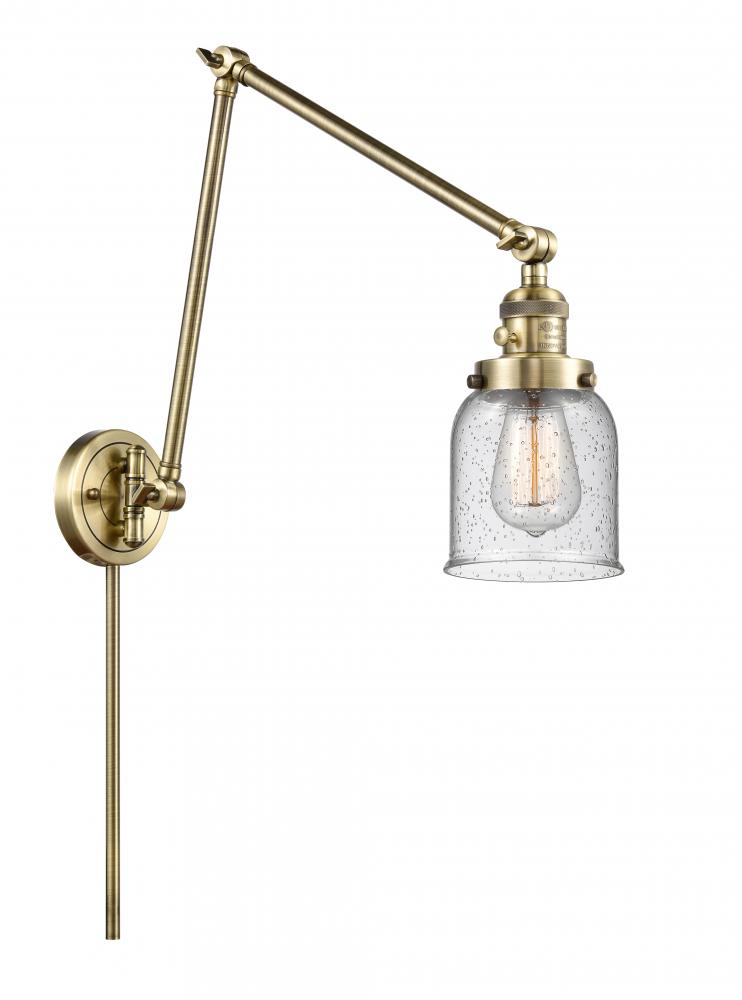 Bell - 1 Light - 8 inch - Antique Brass -Adjustable Swing Arm