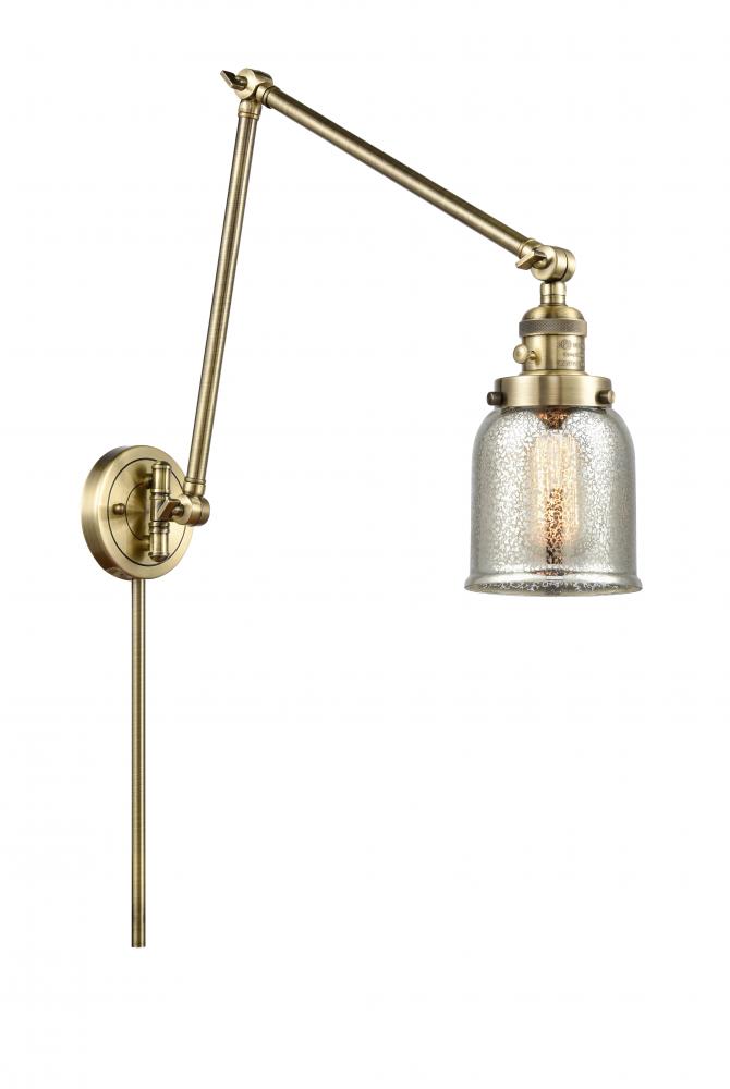 Bell - 1 Light - 8 inch - Antique Brass -Adjustable Swing Arm