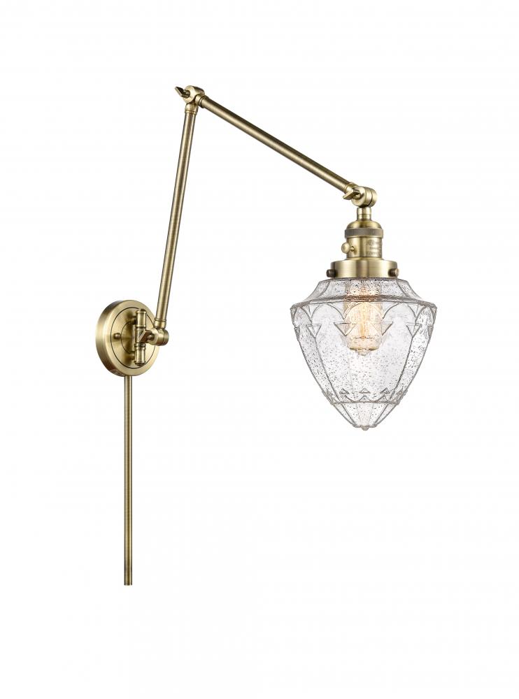 Bullet - 1 Light - 7 inch - Antique Brass -Adjustable Swing Arm