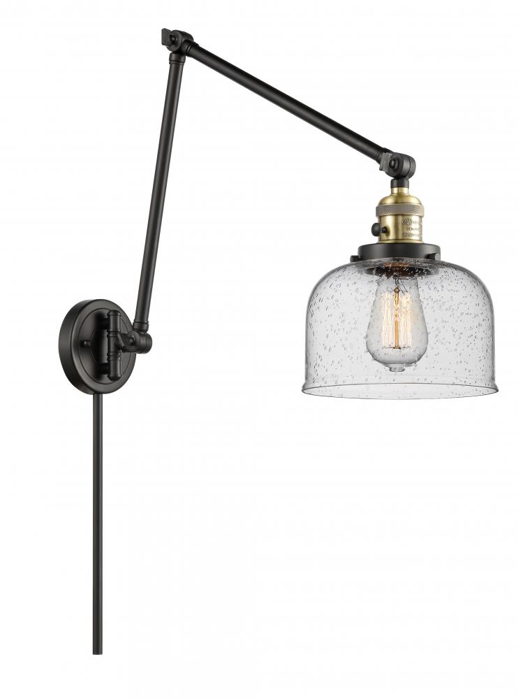 Bell - 1 Light - 8 inch - Black Antique Brass -Adjustable Swing Arm