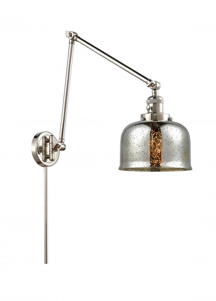 Bell - 1 Light - 8 inch - Polished Nickel -Adjustable Swing Arm