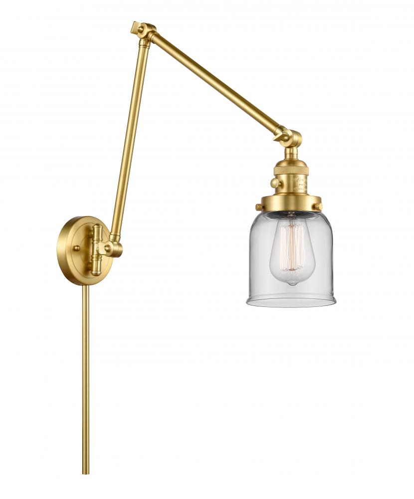 Bell - 1 Light - 8 inch - Satin Gold -Adjustable Swing Arm