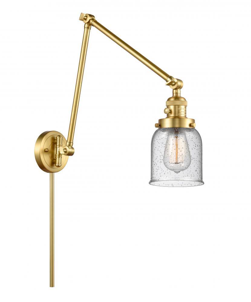 Bell - 1 Light - 8 inch - Satin Gold -Adjustable Swing Arm