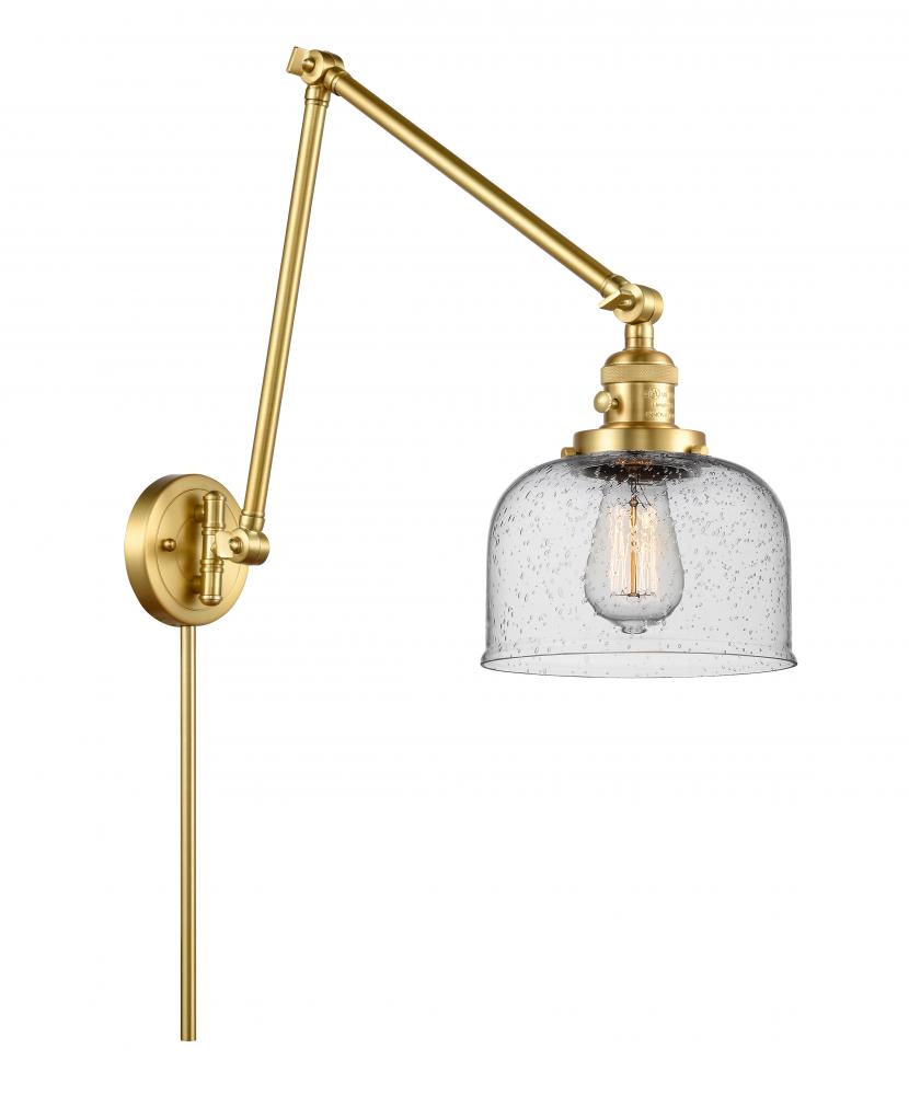 Bell - 1 Light - 8 inch - Satin Gold -Adjustable Swing Arm