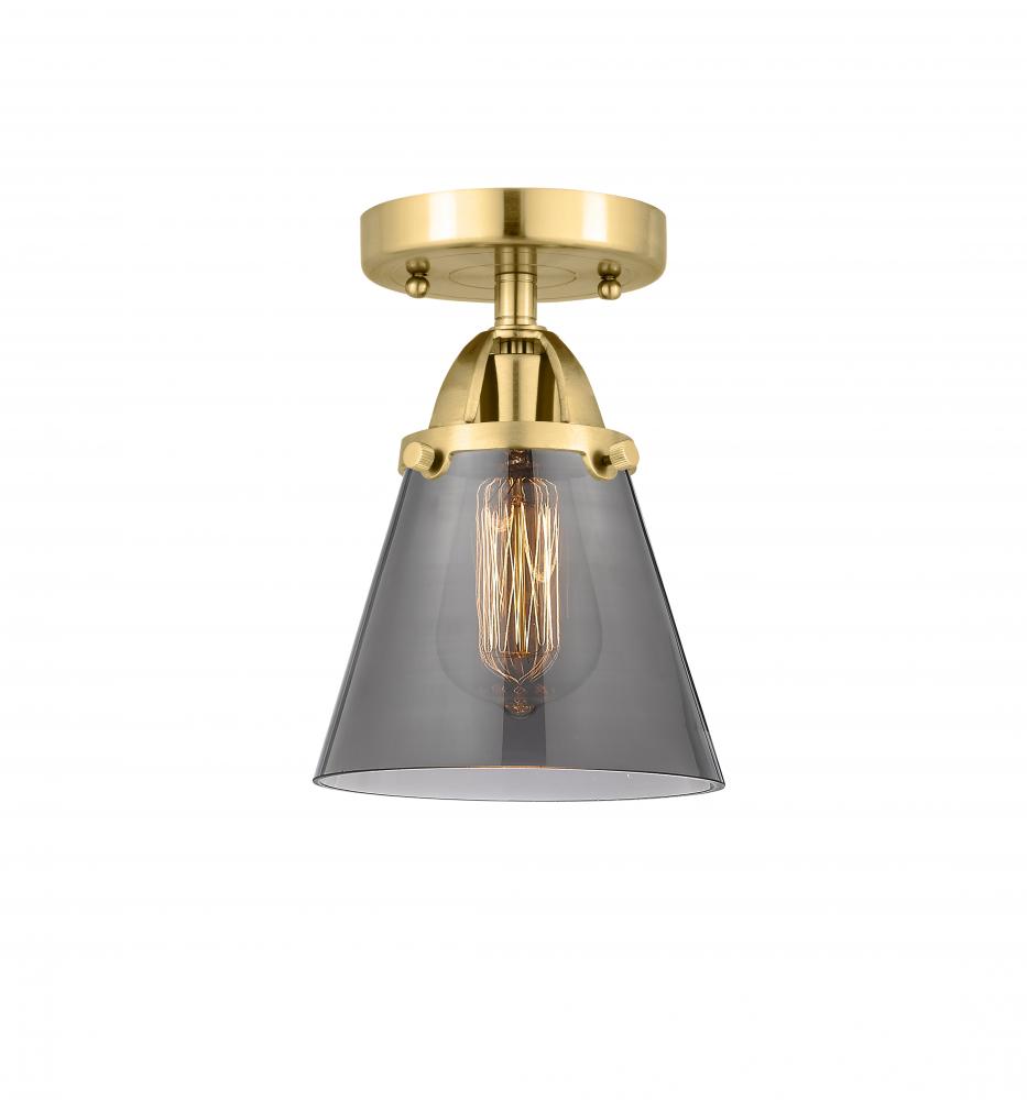 Cone - 1 Light - 6 inch - Satin Gold - Semi-Flush Mount