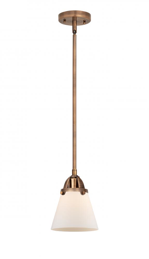 Cone - 1 Light - 6 inch - Antique Copper - Cord hung - Mini Pendant
