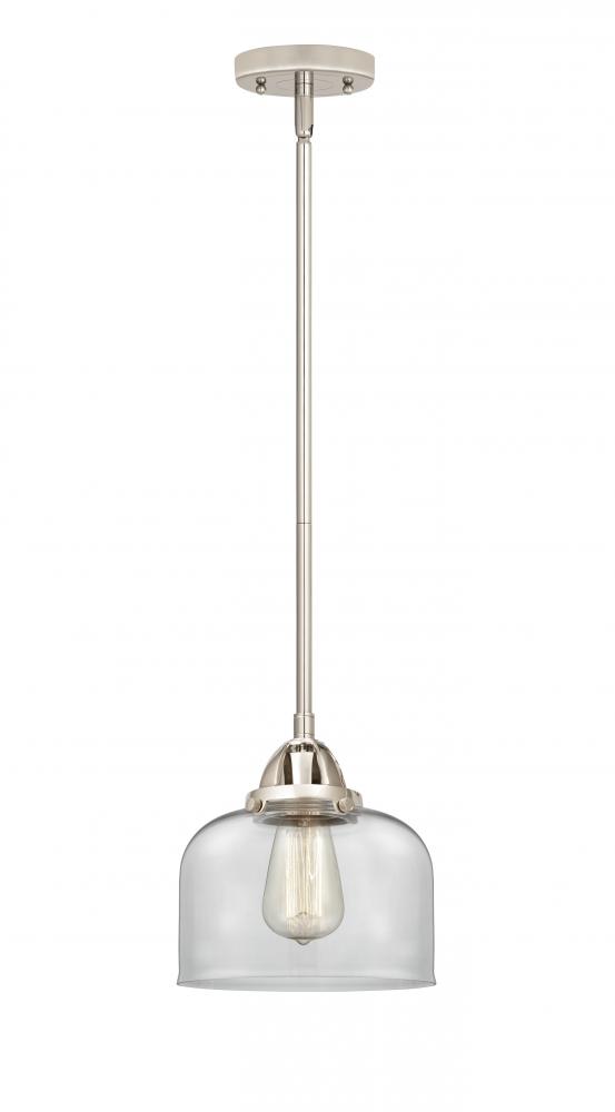 Bell - 1 Light - 8 inch - Polished Nickel - Cord hung - Mini Pendant