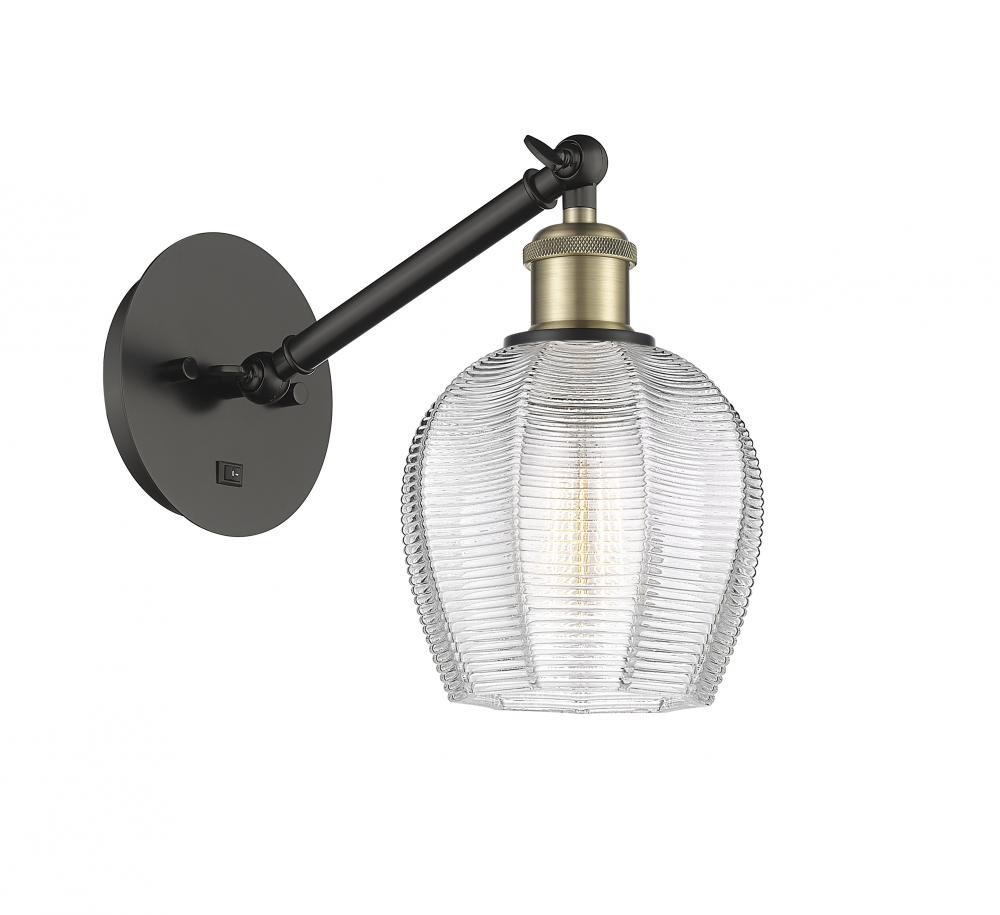 Norfolk - 1 Light - 6 inch - Black Antique Brass - Adjustable Sconce