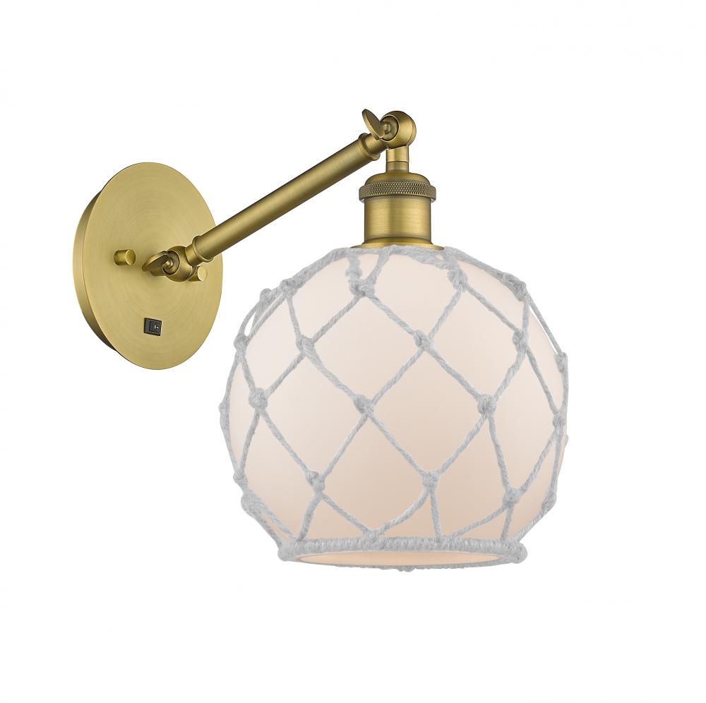 Farmhouse Rope - 1 Light - 8 inch - Brushed Brass - Adjustable Sconce