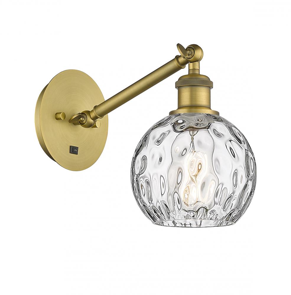 Athens Water Glass - 1 Light - 6 inch - Brushed Brass - Adjustable Sconce