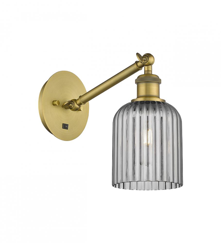 Bridal Veil - 1 Light - 5 inch - Brushed Brass - Adjustable Sconce