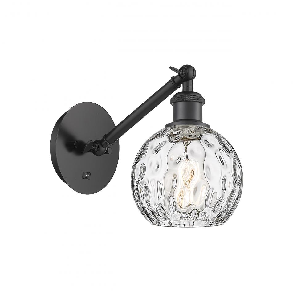 Athens Water Glass - 1 Light - 6 inch - Matte Black - Adjustable Sconce