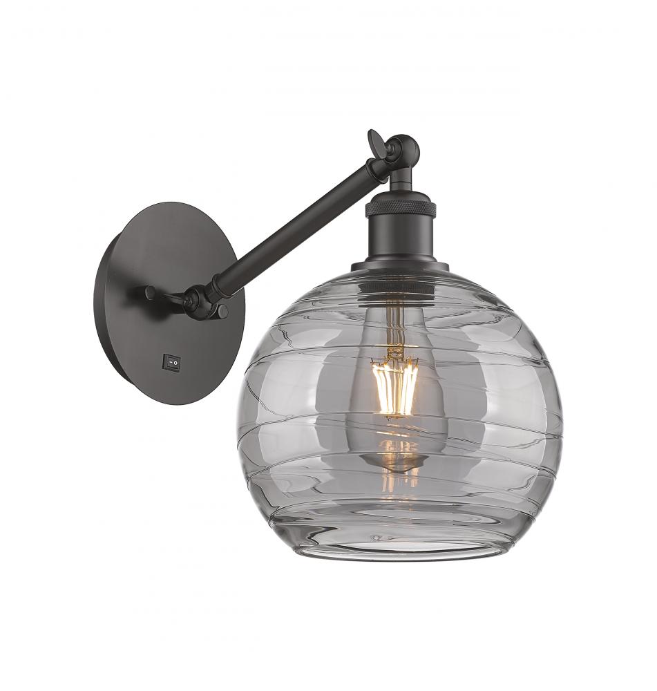 Athens Deco Swirl - 1 Light - 8 inch - Oil Rubbed Bronze - Adjustable Sconce