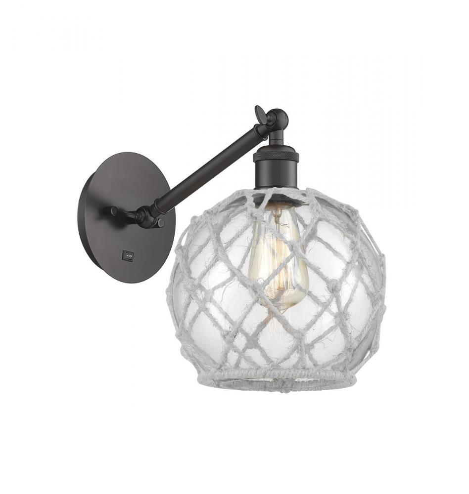 Farmhouse Rope - 1 Light - 8 inch - Oil Rubbed Bronze - Adjustable Sconce