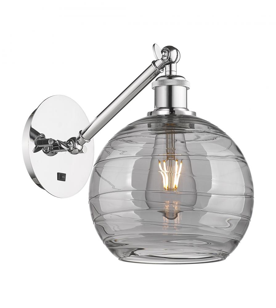 Athens Deco Swirl - 1 Light - 8 inch - Polished Chrome - Adjustable Sconce