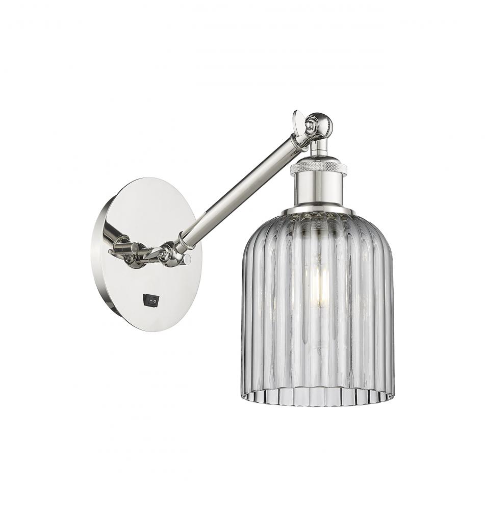 Bridal Veil - 1 Light - 5 inch - Polished Nickel - Adjustable Sconce
