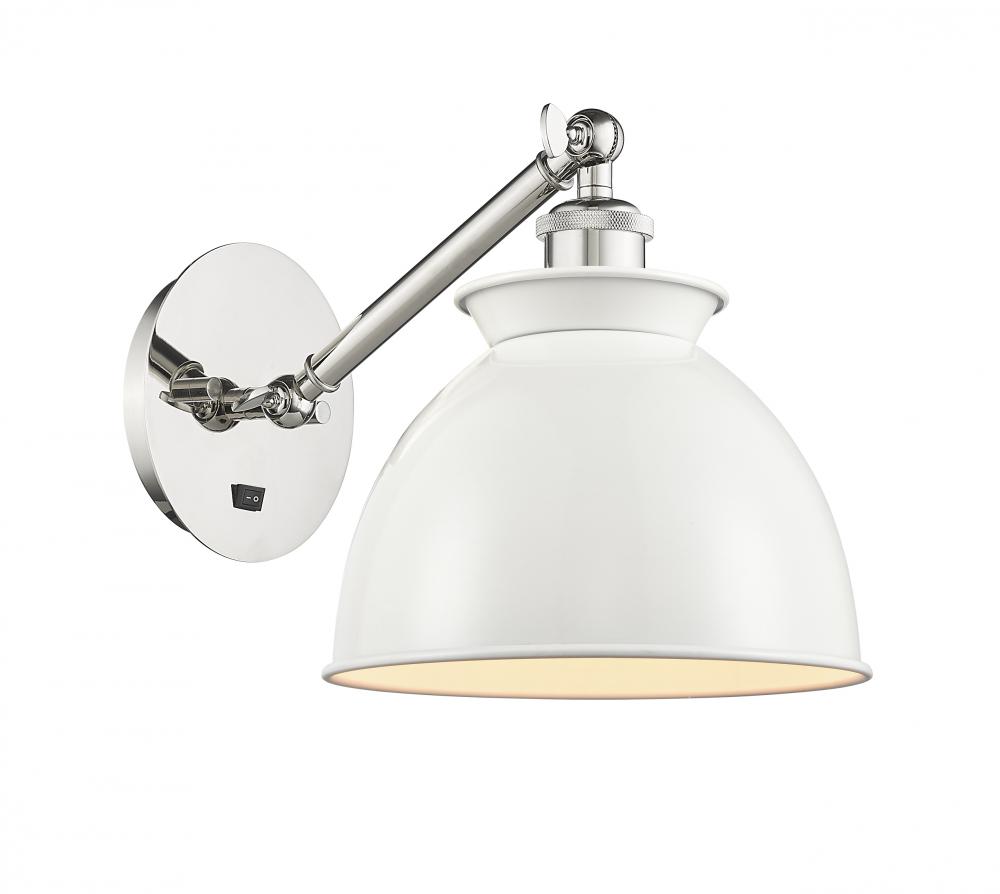 Adirondack - 1 Light - 8 inch - Polished Nickel - Adjustable Sconce