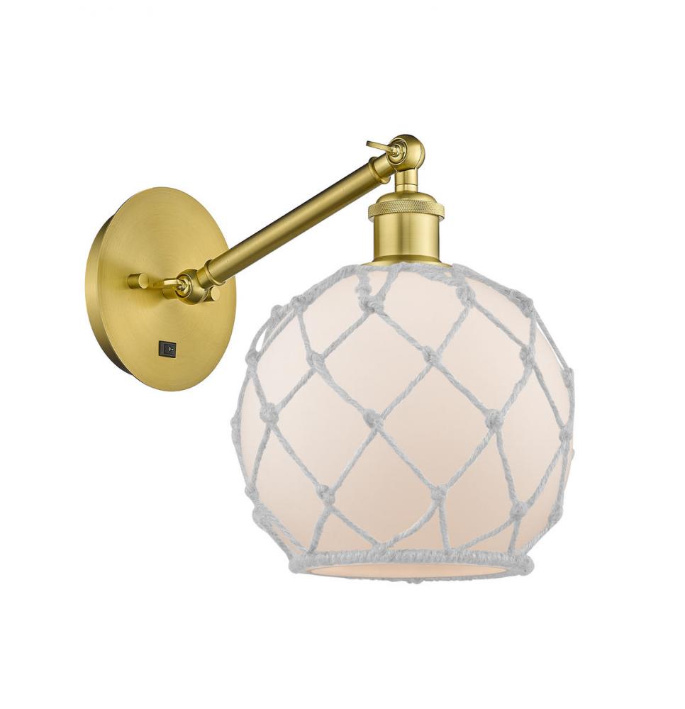Farmhouse Rope - 1 Light - 8 inch - Satin Gold - Adjustable Sconce