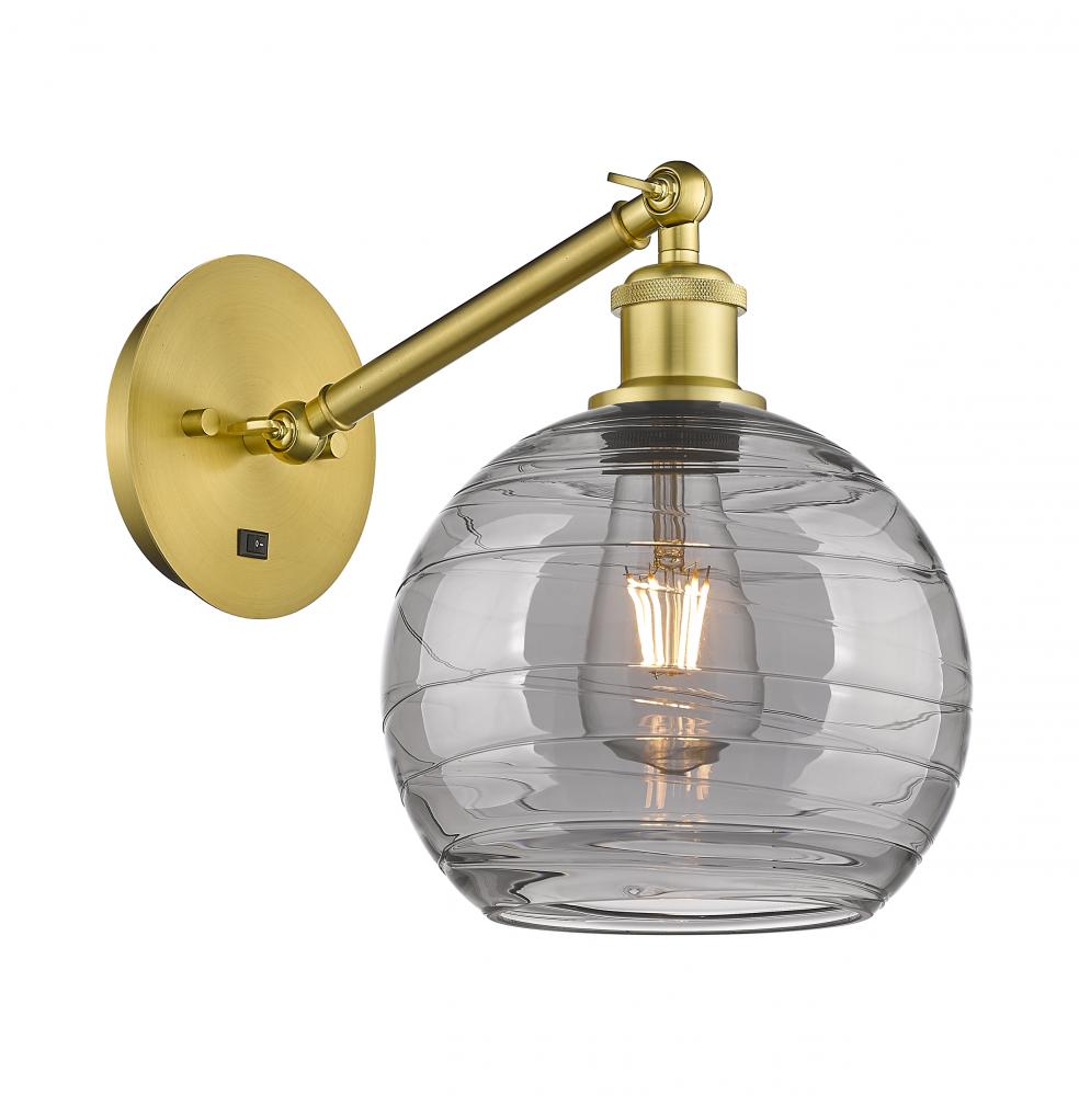Athens Deco Swirl - 1 Light - 8 inch - Satin Gold - Adjustable Sconce