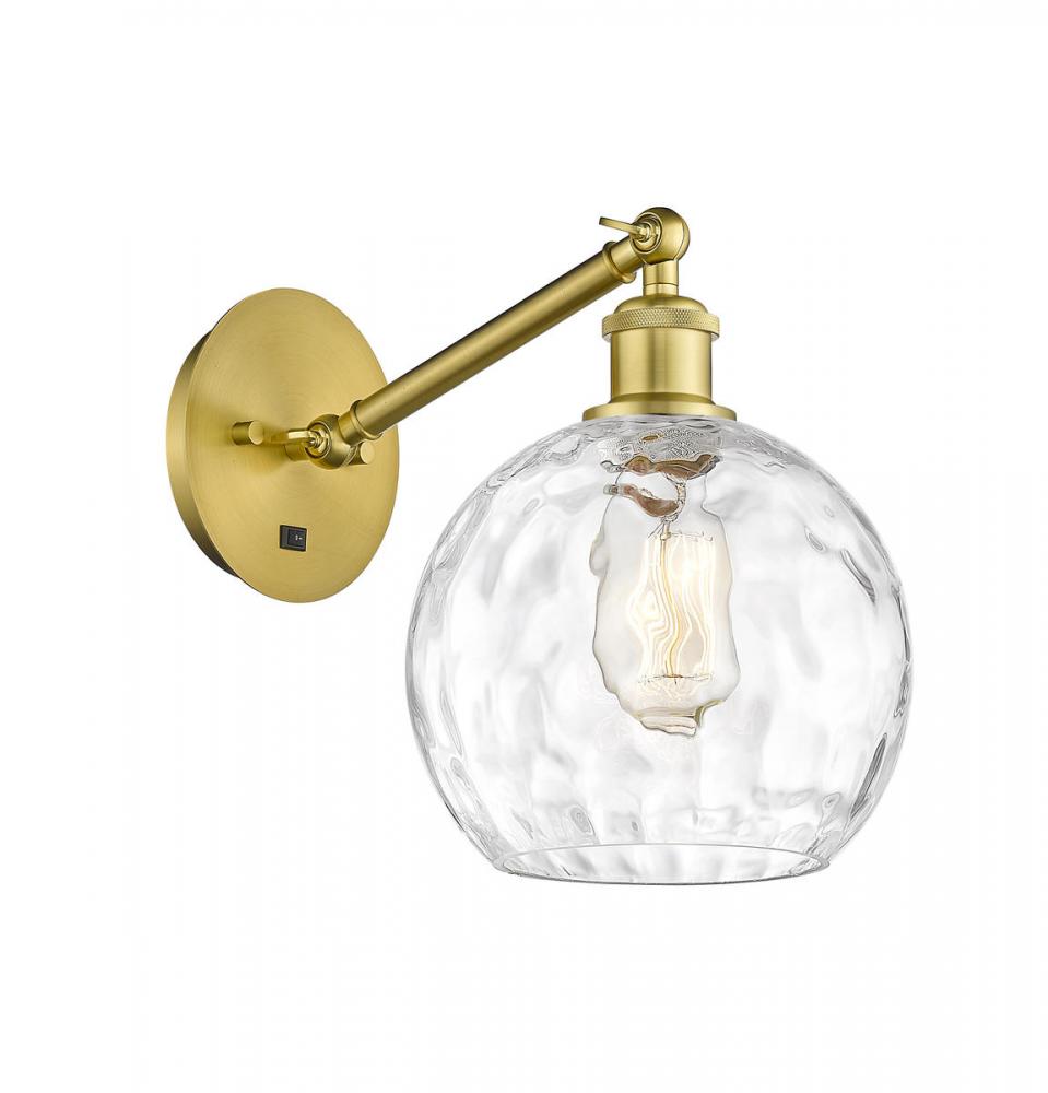 Athens Water Glass - 1 Light - 8 inch - Satin Gold - Adjustable Sconce