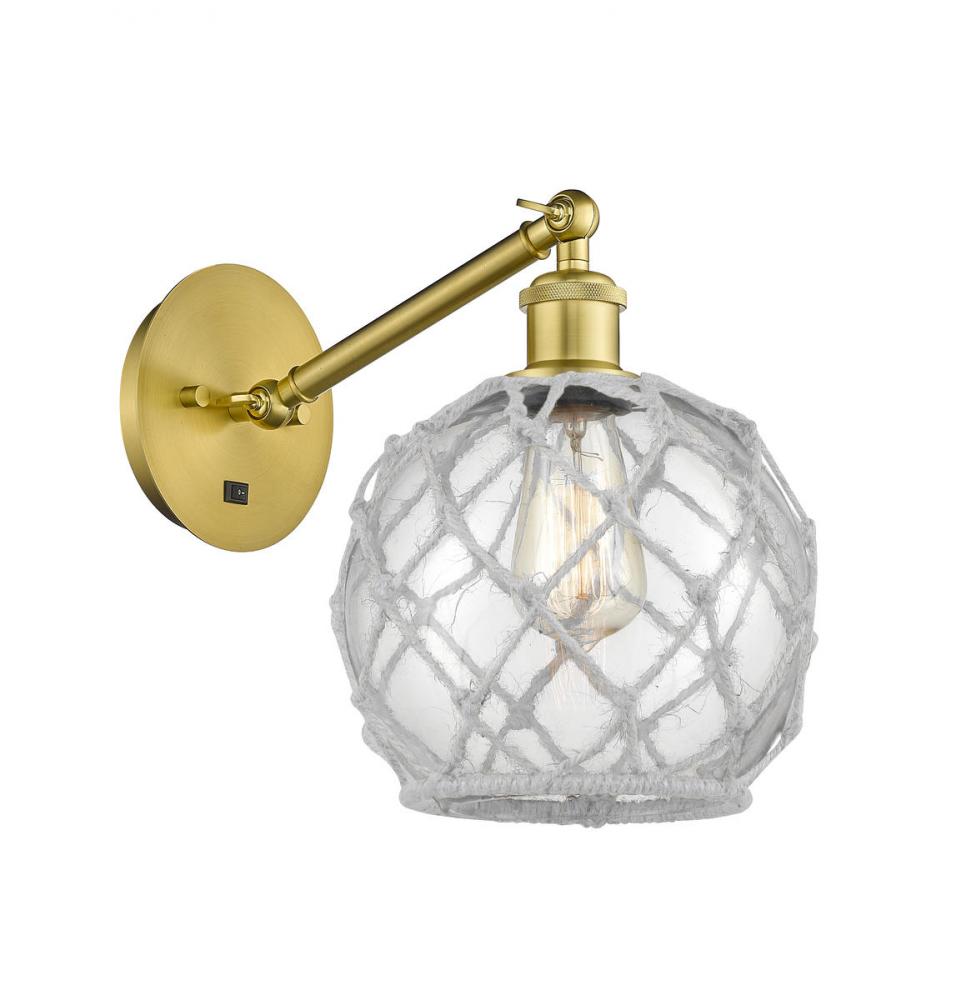 Farmhouse Rope - 1 Light - 8 inch - Satin Gold - Adjustable Sconce
