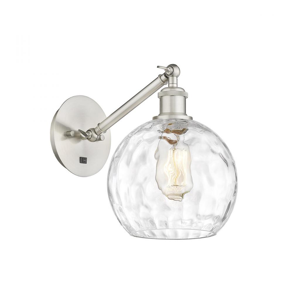 Athens Water Glass - 1 Light - 8 inch - Brushed Satin Nickel - Adjustable Sconce